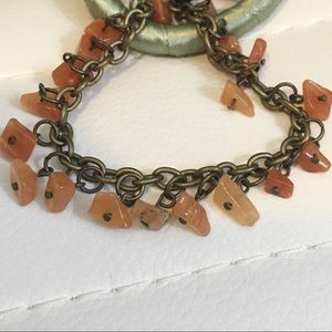 NWOT Orange Carnelian Gemstone Bohemian Bracelet